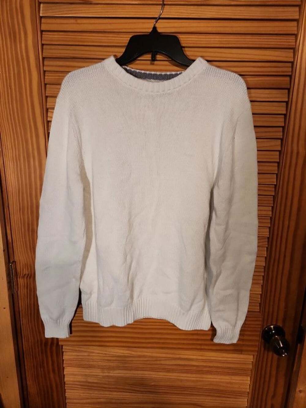 y2k Croft & Barrow Off-White Knitted Pullover Sweater - Men's L